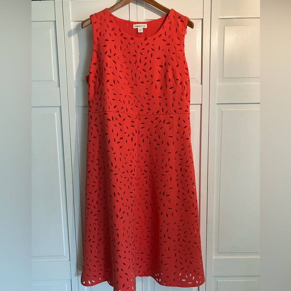 New Coldwater Creek Autumn Sleeveless Knee Length Dress L career work bright